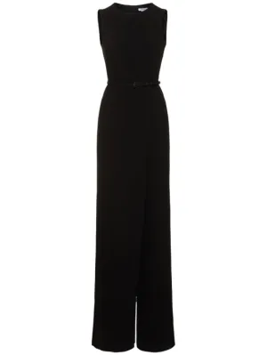 Max Mara   Sondrio belted cady long jumpsuit 