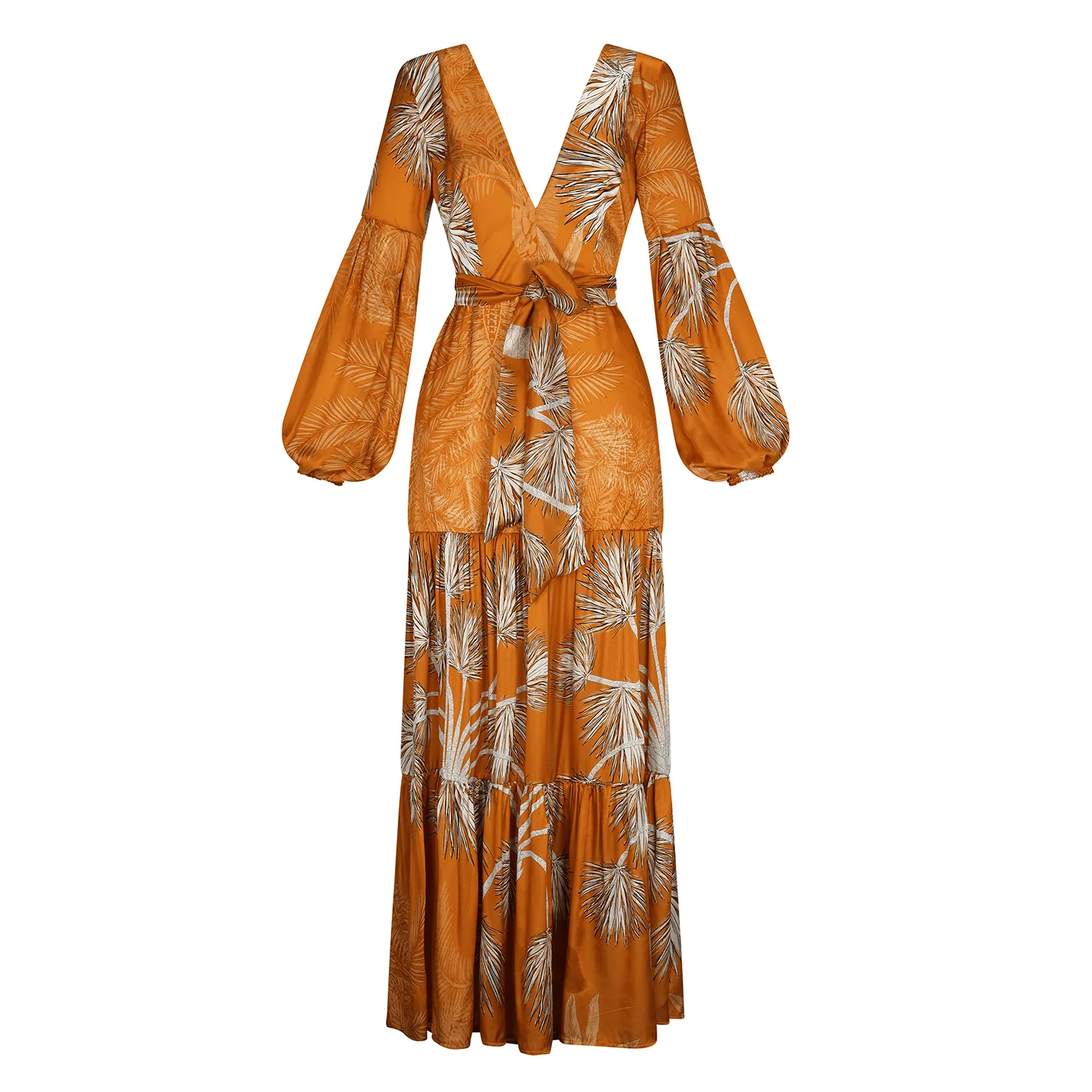 MAXI DRESS SILK VISCOSE VILLA ORANGE 272