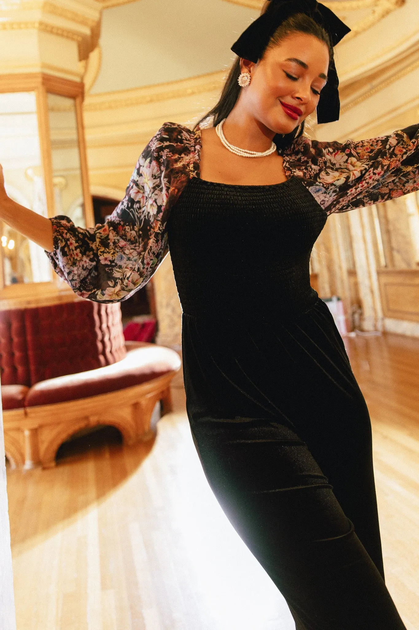 McKinley Jumpsuit in Black Floral - FINAL SALE