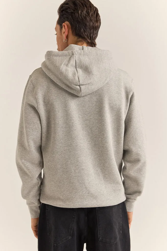 Men's Brand Fleece Hood - Grey Heather