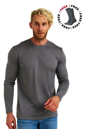 Men's Merino Long Sleeve 165 Perfect Grey  Socks
