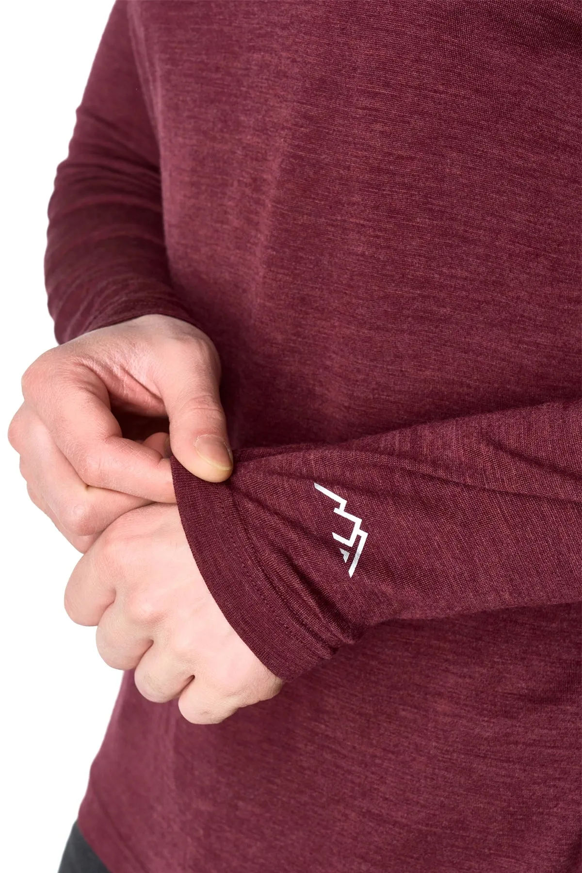 Men's Merino Long Sleeve 190 Burgundy Wine