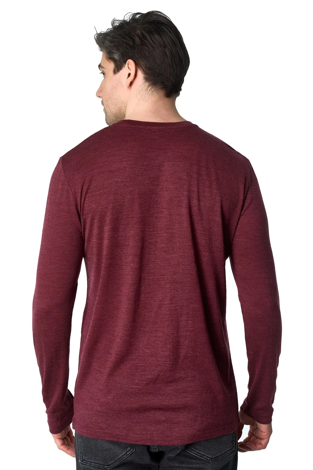 Men's Merino Long Sleeve 190 Burgundy Wine