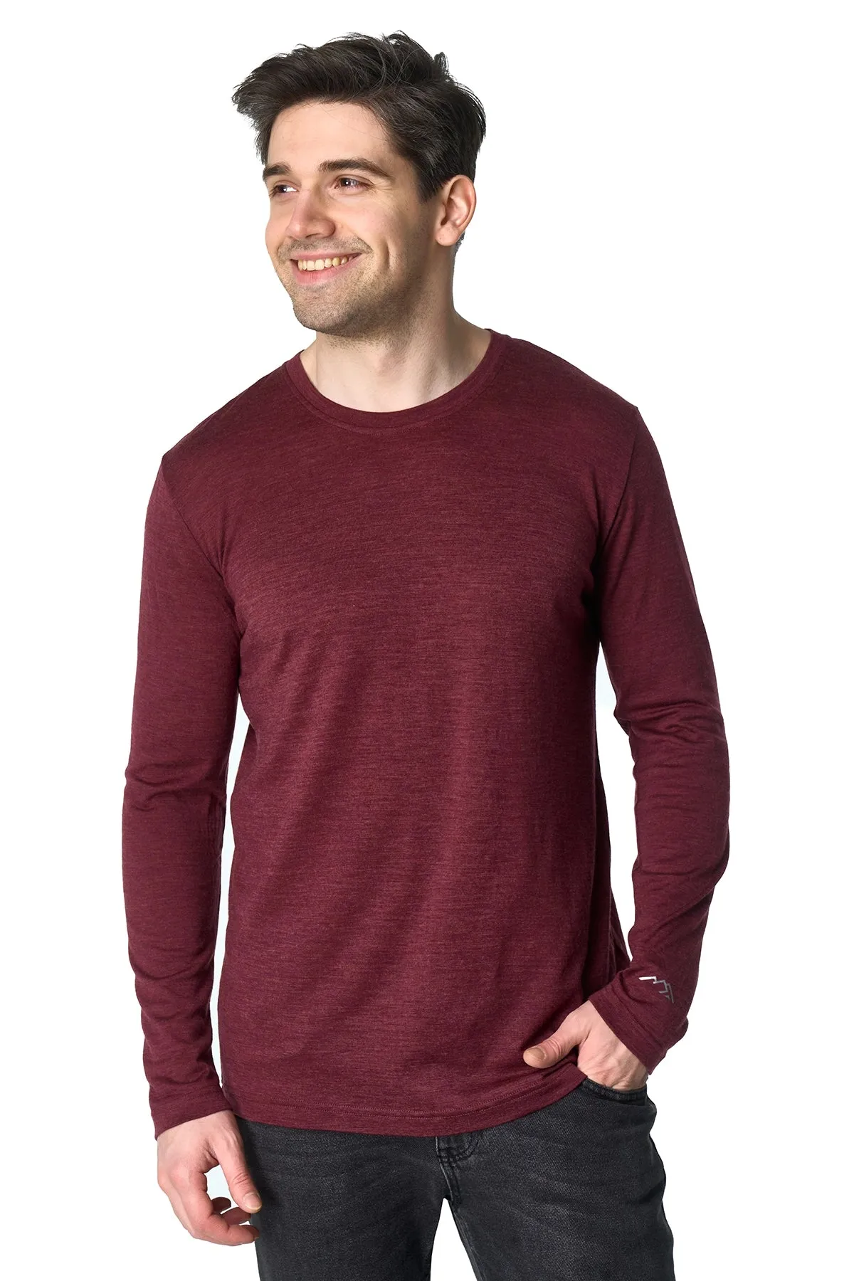 Men's Merino Long Sleeve 190 Burgundy Wine