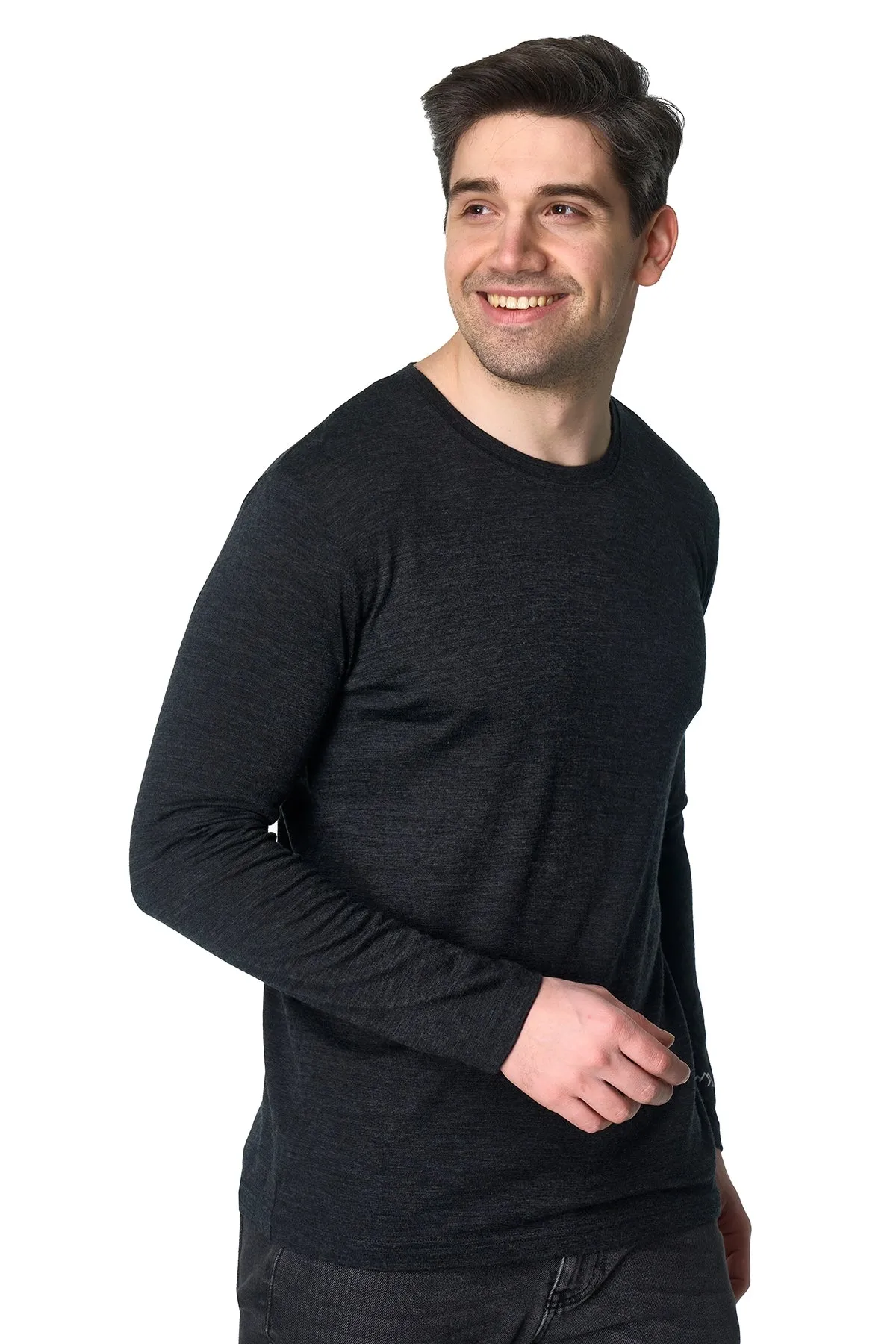 Men's Merino Long Sleeve 190 Charcoal Grey