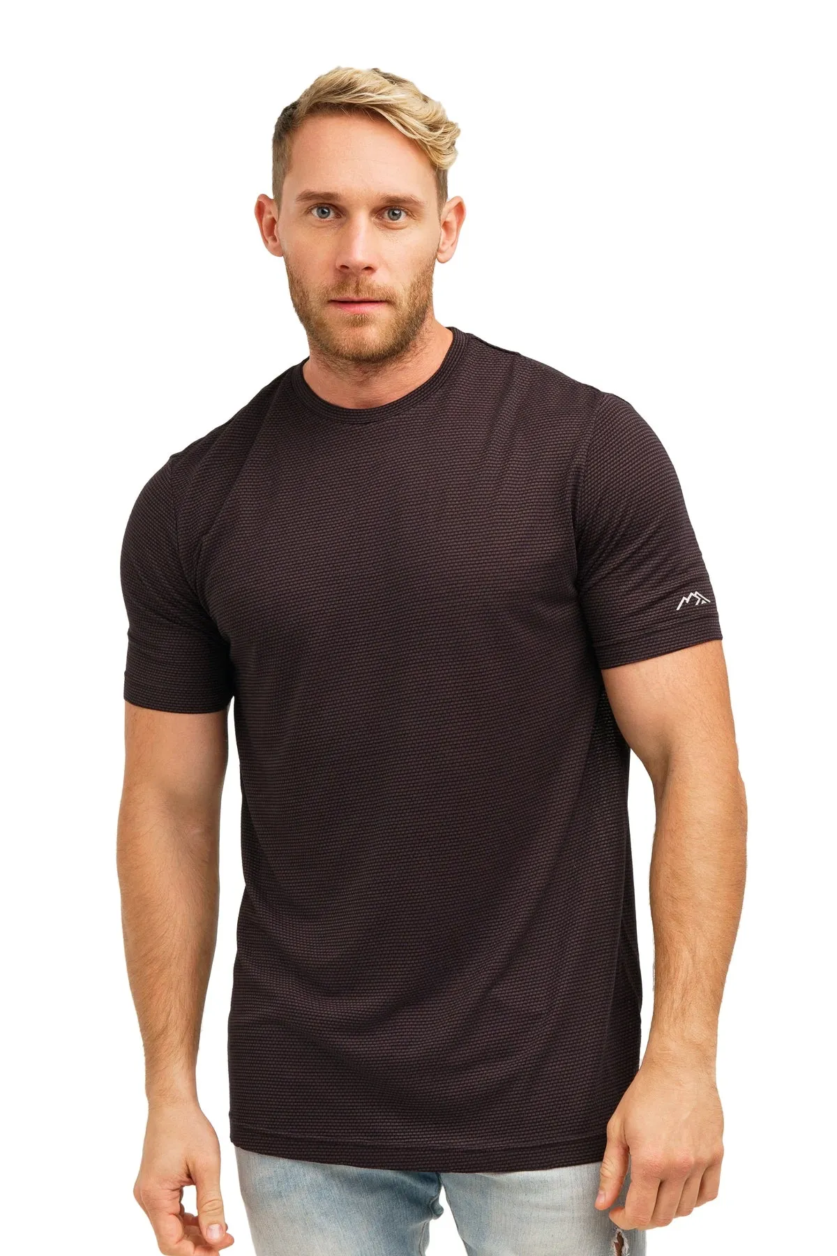 Men's Merino Sport T-shirt Grey Black Weaved
