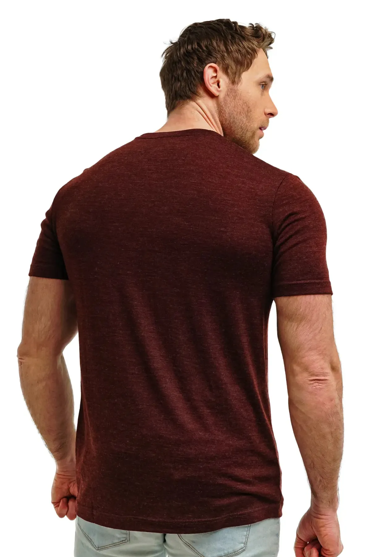 Men's Merino T-shirt 165 Bordo Melange