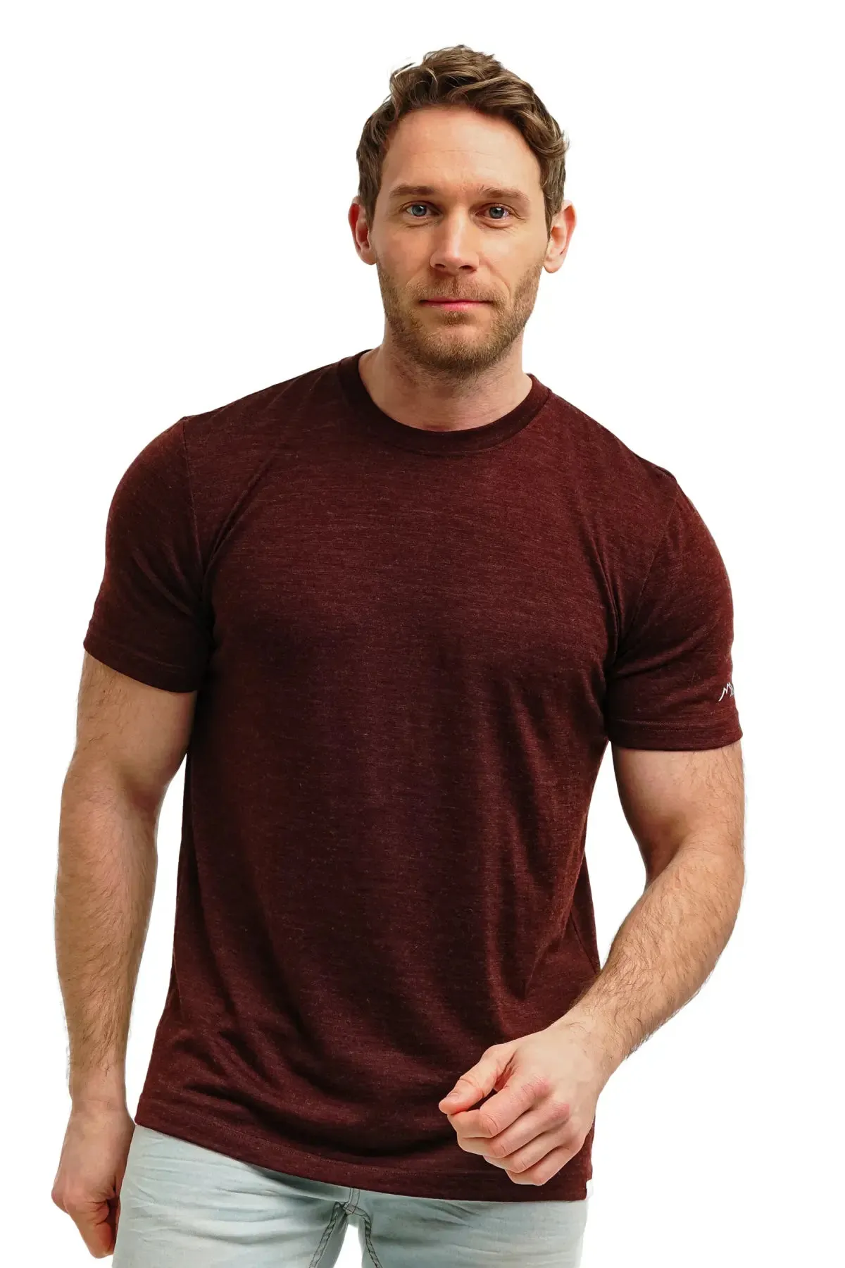 Men's Merino T-shirt 165 Bordo Melange