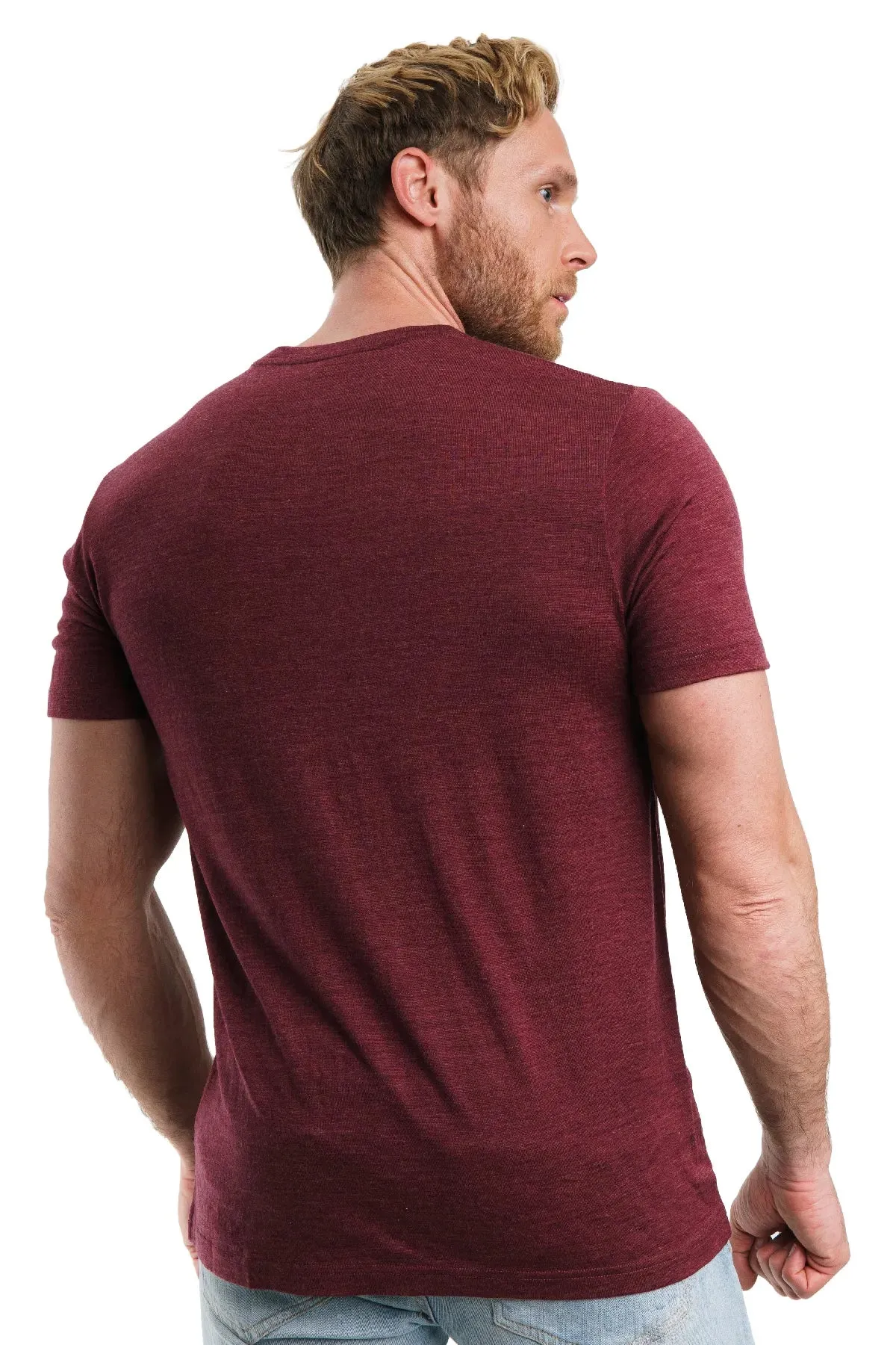Men's Merino T-shirt 165 Burgundy Melange