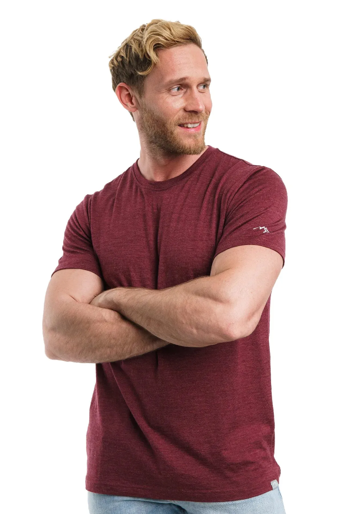 Men's Merino T-shirt 165 Burgundy Melange