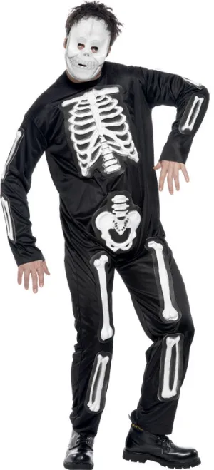 Mens Skeleton Jumpsuit Costume Creepy Outfit