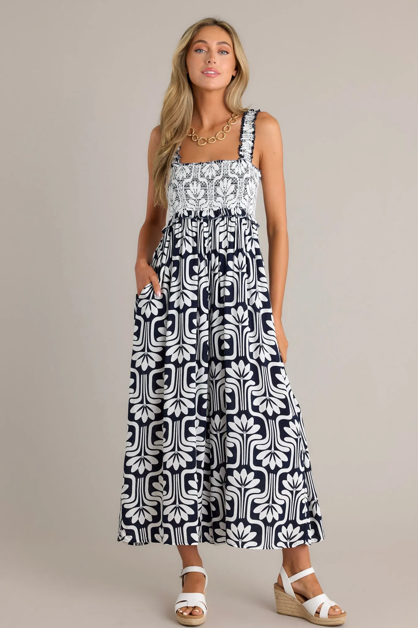 Midnight Oasis Black Tropical Print Jumpsuit