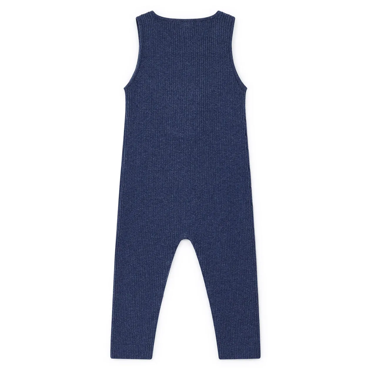 Minot Knit Baby Jumpsuit - Blue Melange  - FINAL SALE