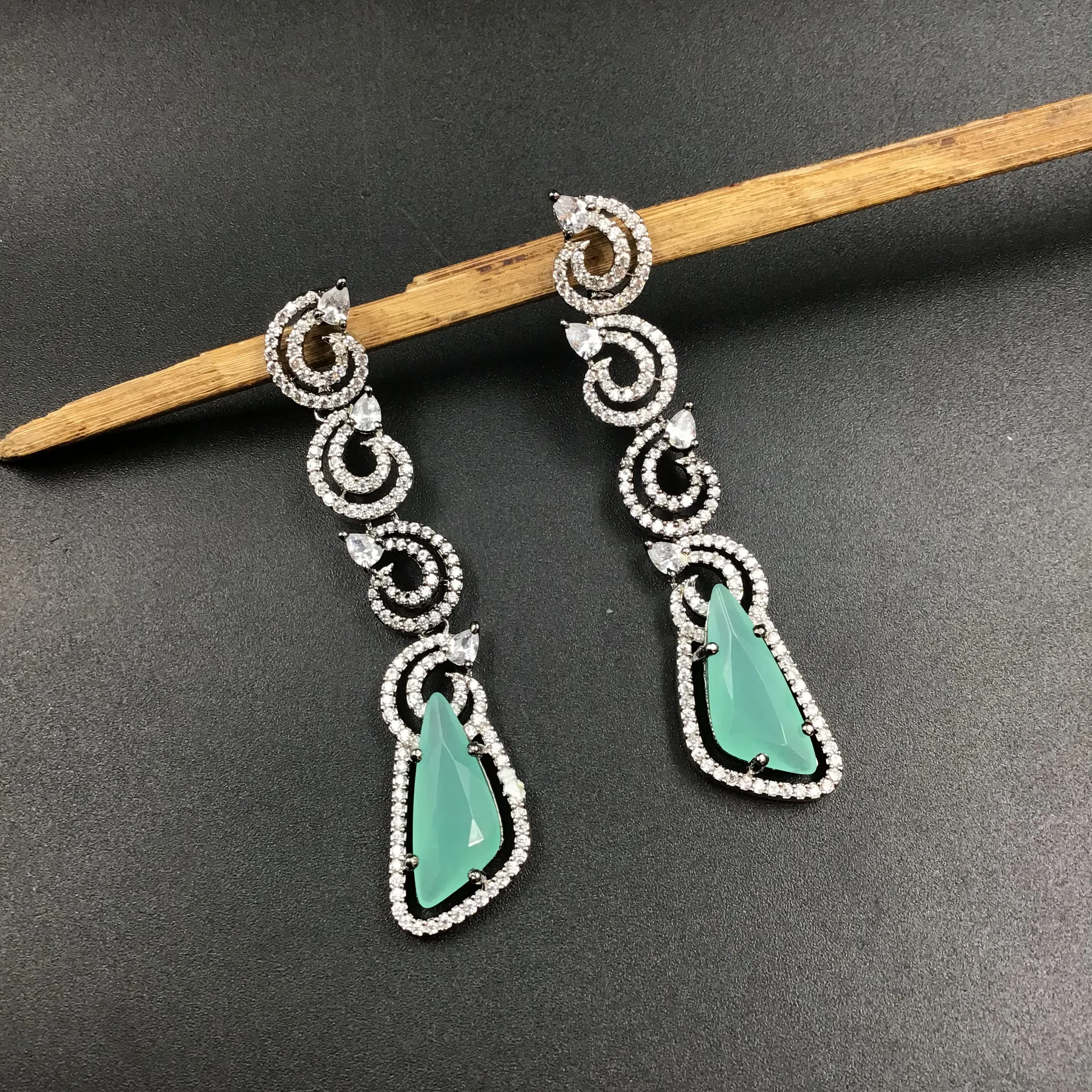 Mint Green Zircon/AD Earring 9124-3544