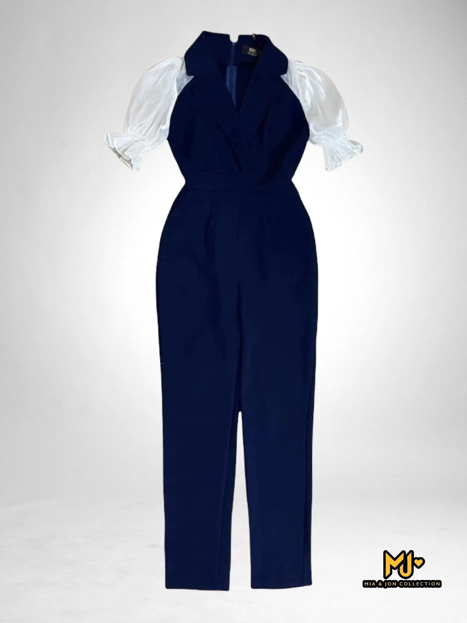 MJJ1955 Puff Sleeve Vest Jumpsuit