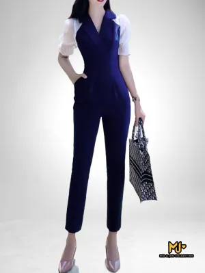 MJJ1955 Puff Sleeve Vest Jumpsuit