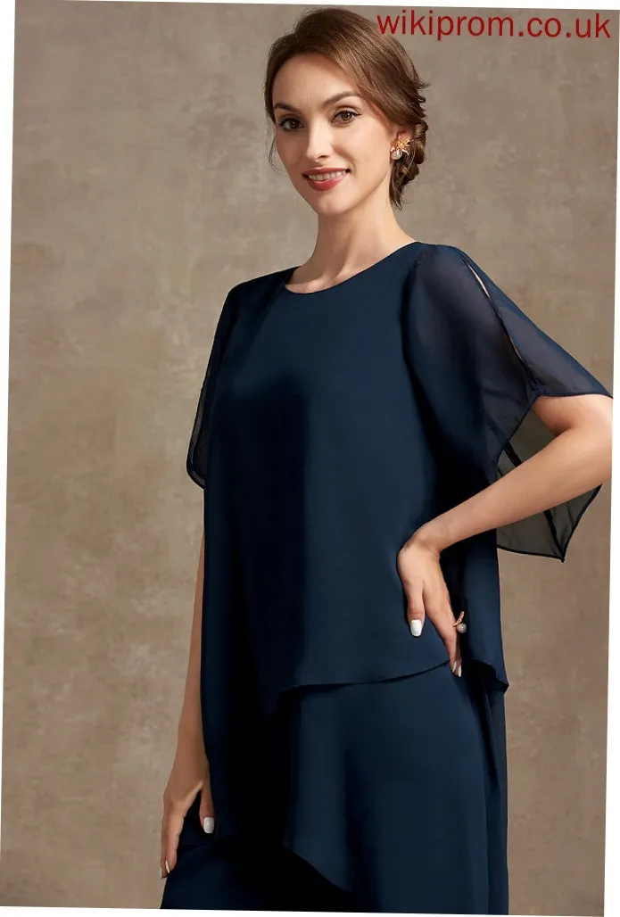Mother of the Bride Dresses Bride Scoop Gladys of Jumpsuit/Pantsuit Dress the Ankle-Length Chiffon Mother Neck