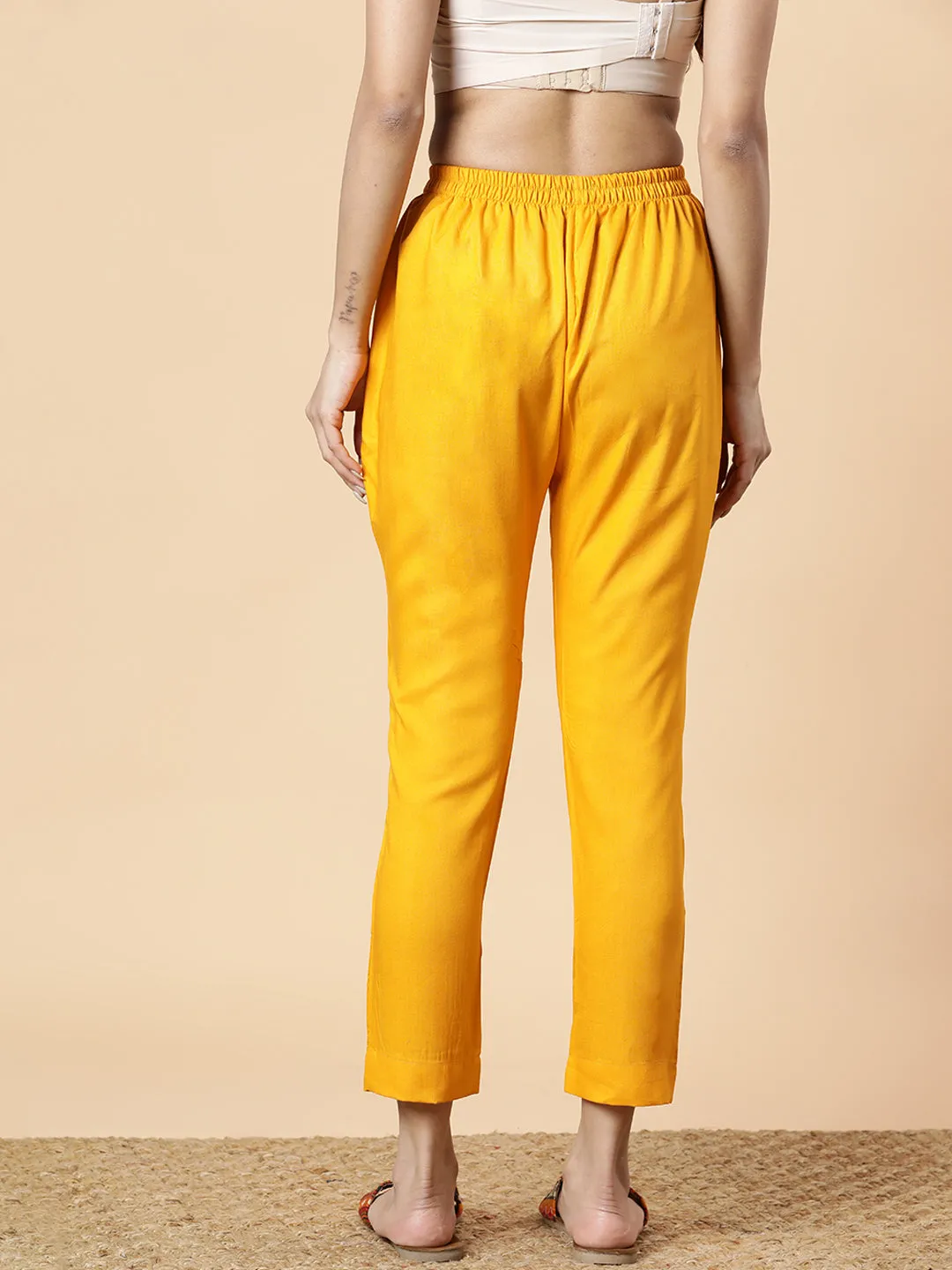 Mustard Rayon Pants