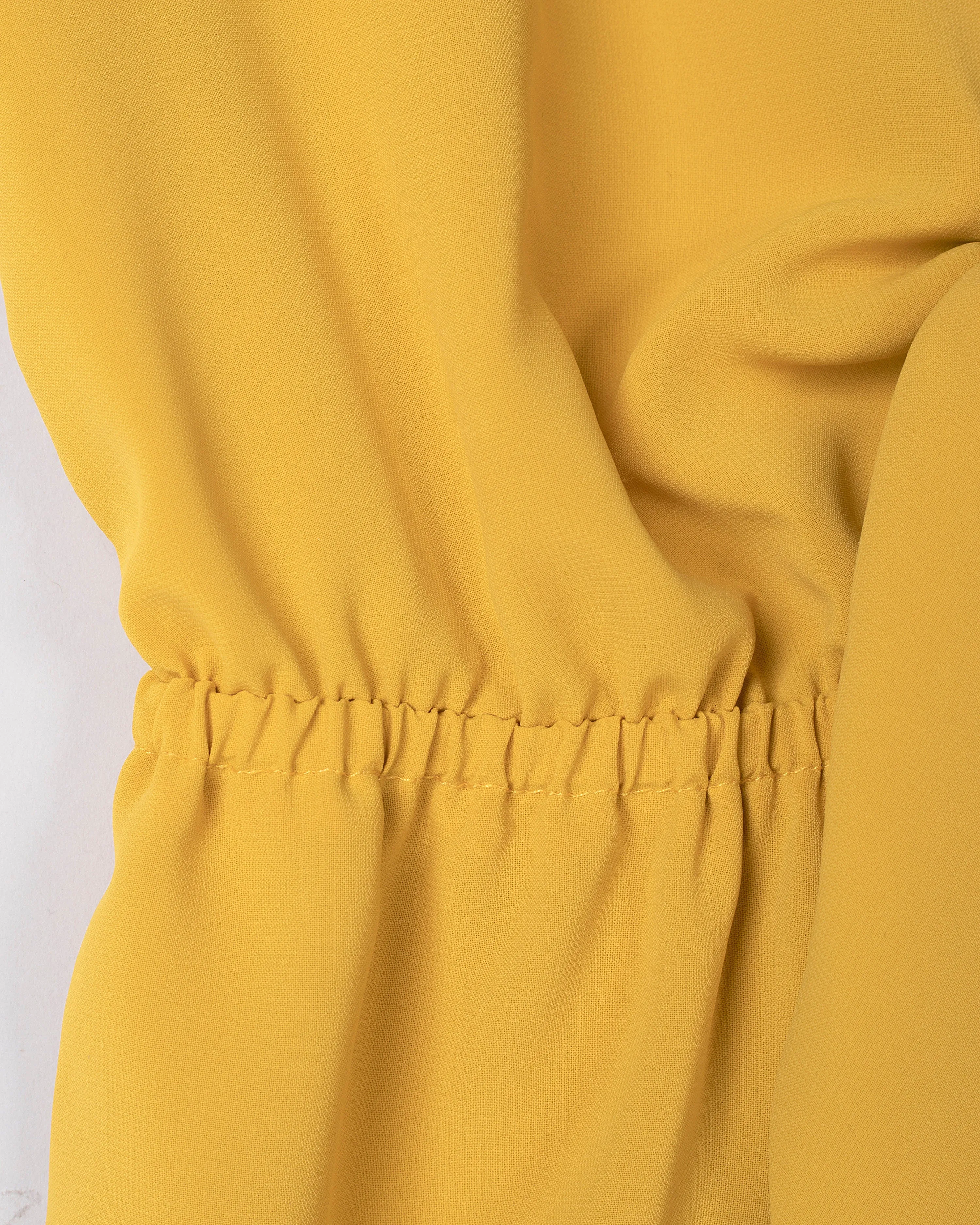 Mustard Waist Tie Up Jumpsuit For Girls