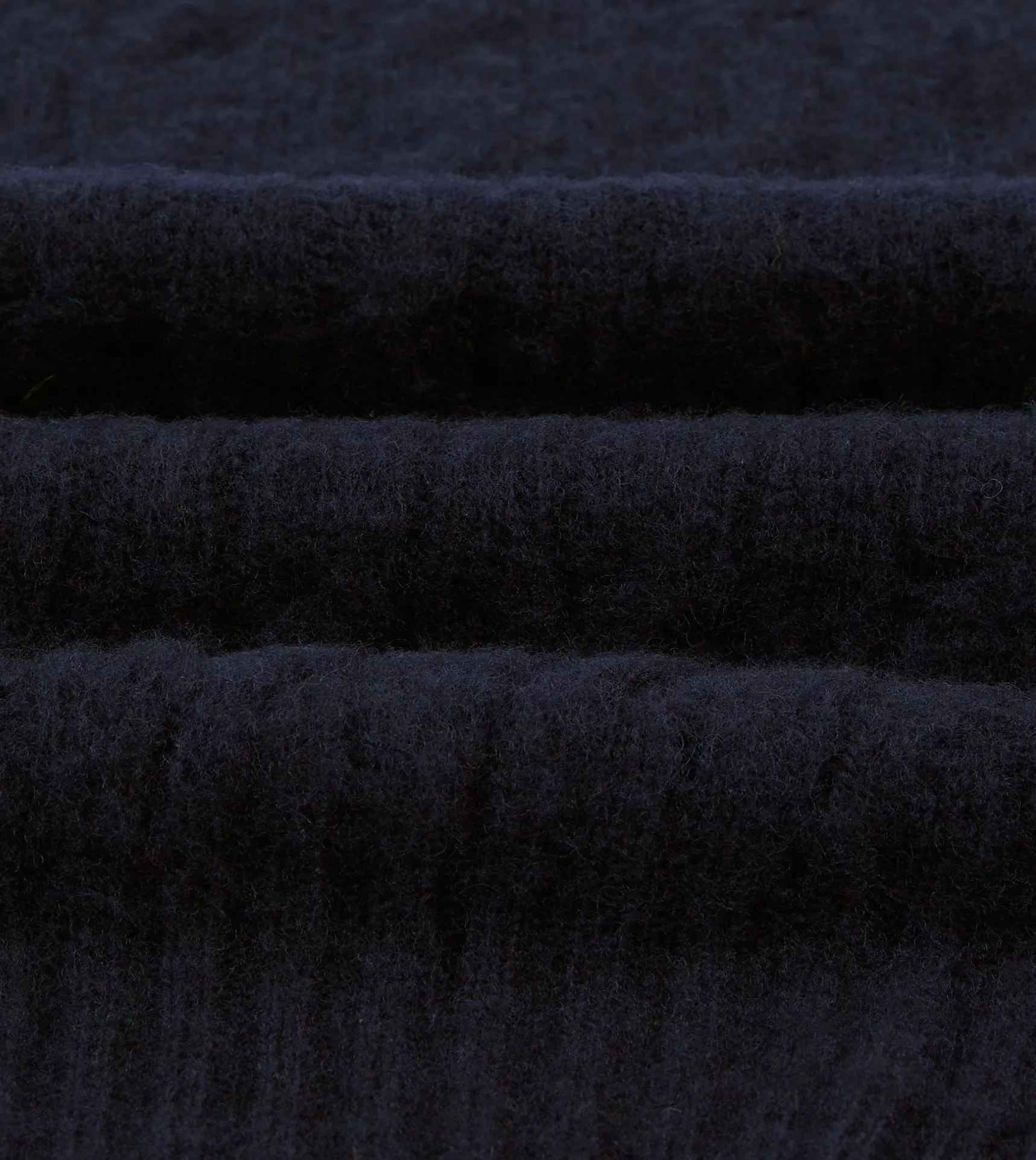 Navy Brushed Cable Knit Shetland Crew Neck Jumper