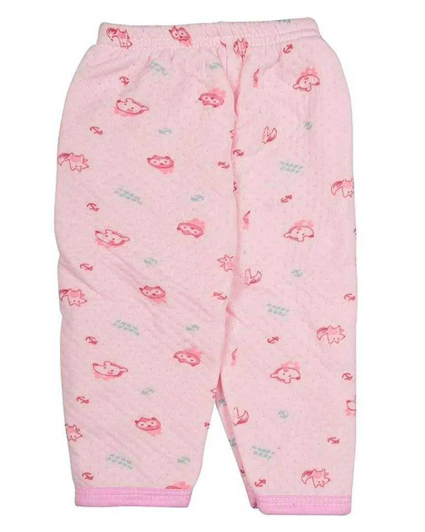 Newborn Baby High Quality Soft Feel Cotton Polyester Blend Top Pyjama With Cap And Bib Set For New Born Babies (0-3 Months) PRINT MAY VARY