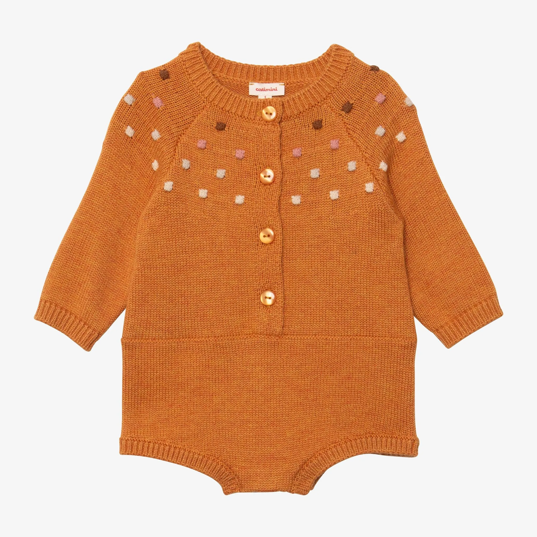 Newborn girl knit romper