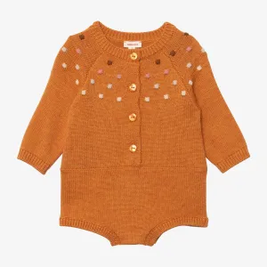 Newborn girl knit romper