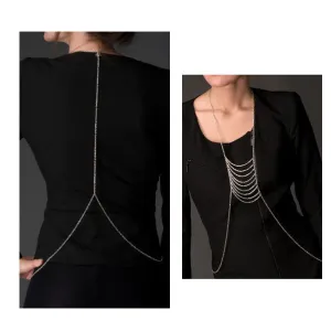 Nickel Finish Front Draped Body Chain Bodychain