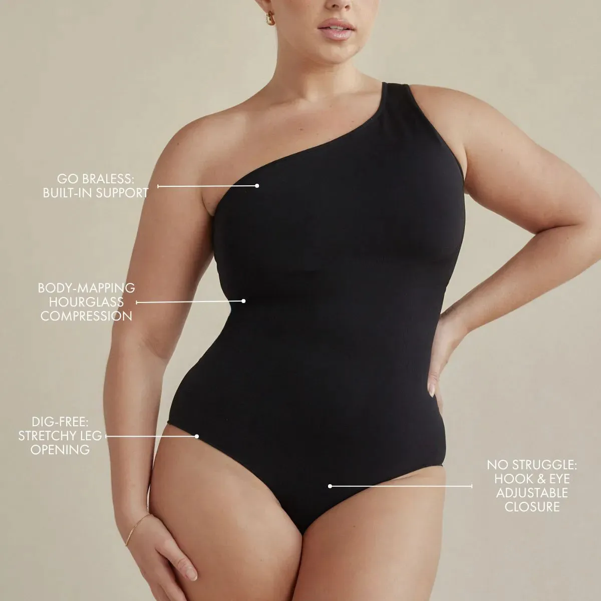 One Shoulder Butter Sculpt® Seamless Shapewear Bodysuit