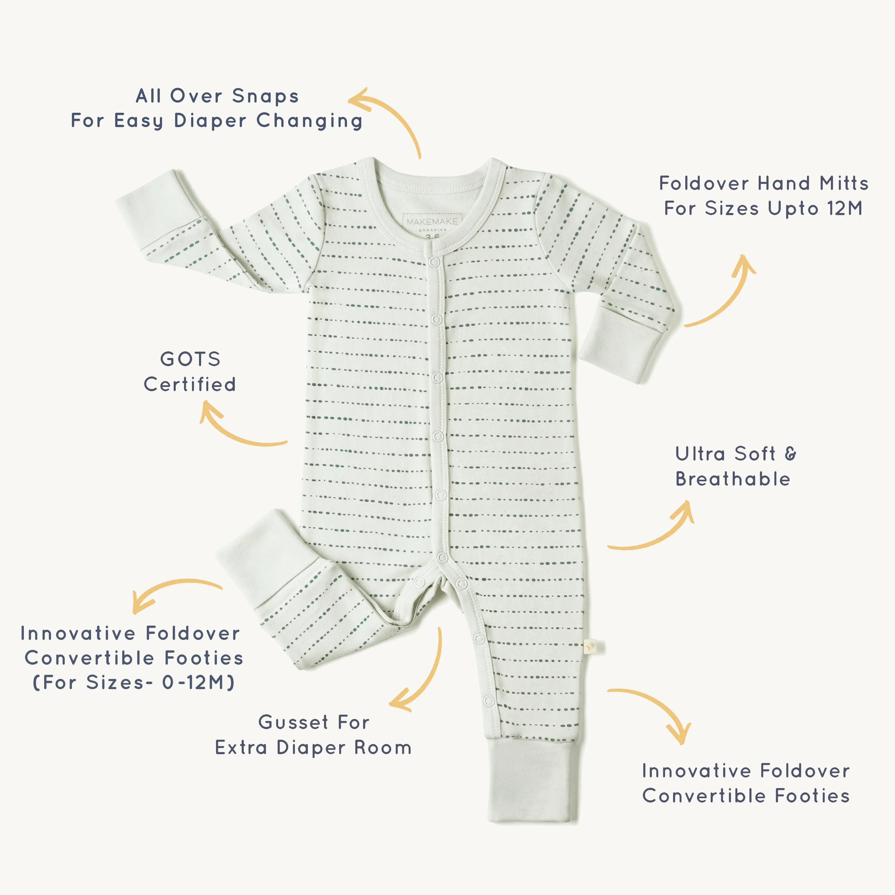 Organic Snap Romper  - Savannah