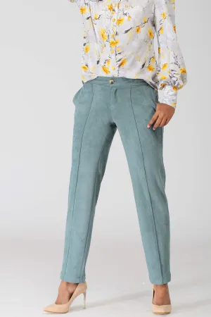 Oslo Dark Green Stretch Pants with jogger waistband