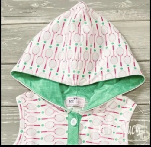 PETE   LUCY Terrific Tennis Green Red Infant Romper 6-9 months
