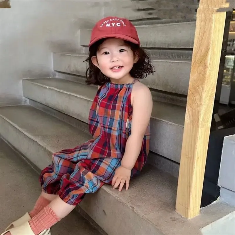 Plaid Jumpsuit Bunny Tail Overalls