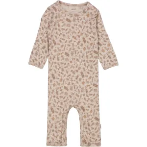 Plain Wool Jumpsuit - beige chestnut