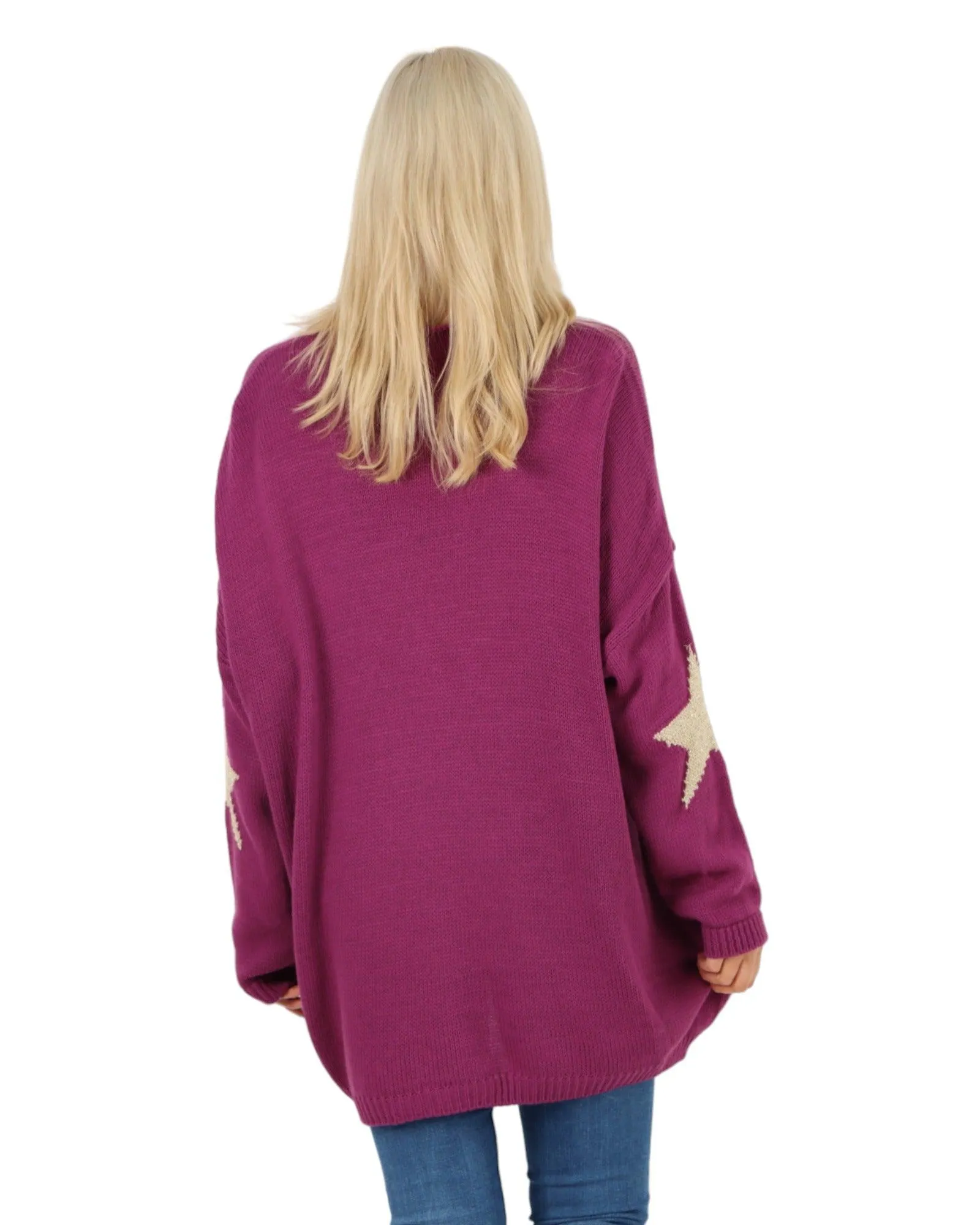 Plus Size Glitter Star Knitted Jumper
