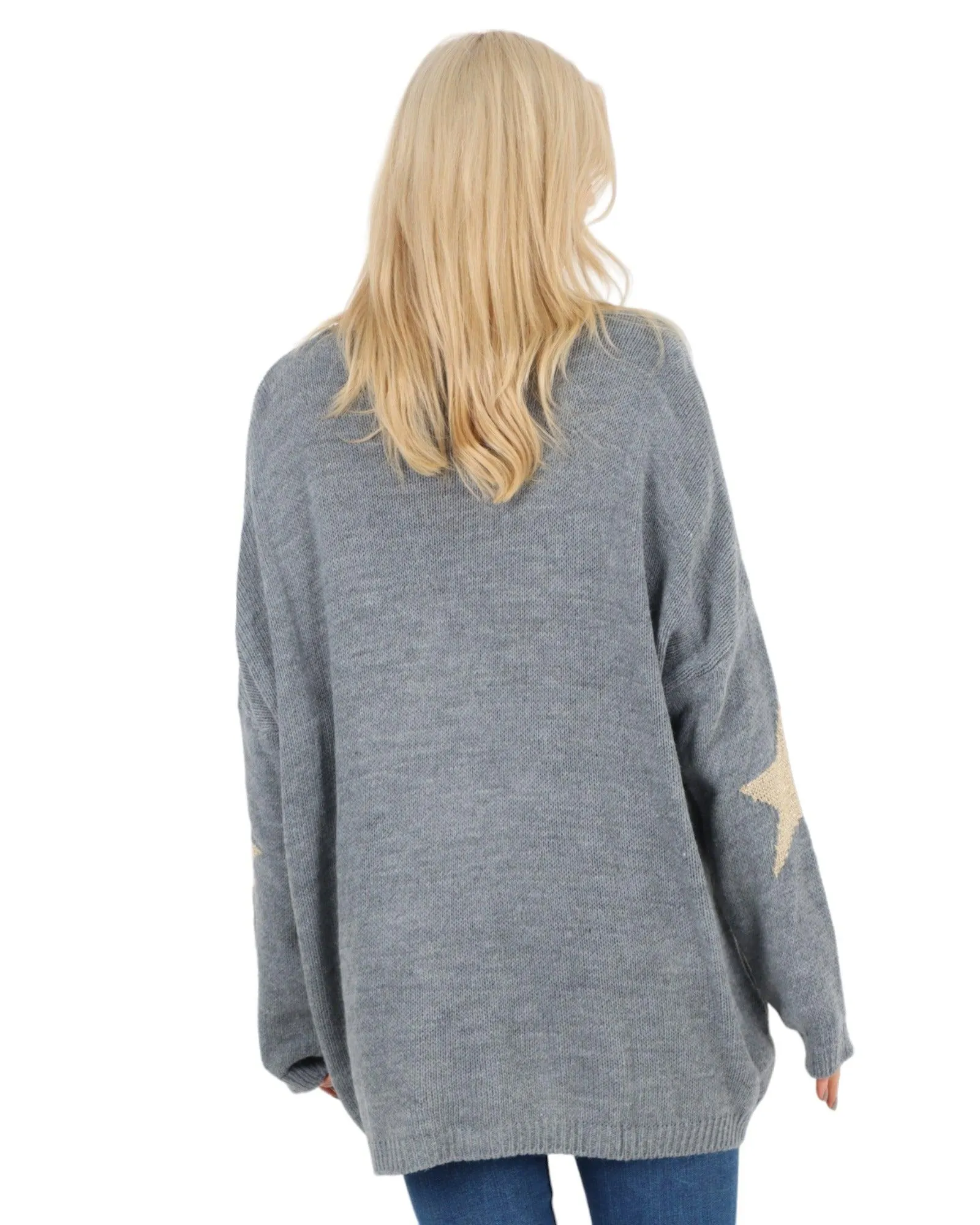 Plus Size Glitter Star Knitted Jumper