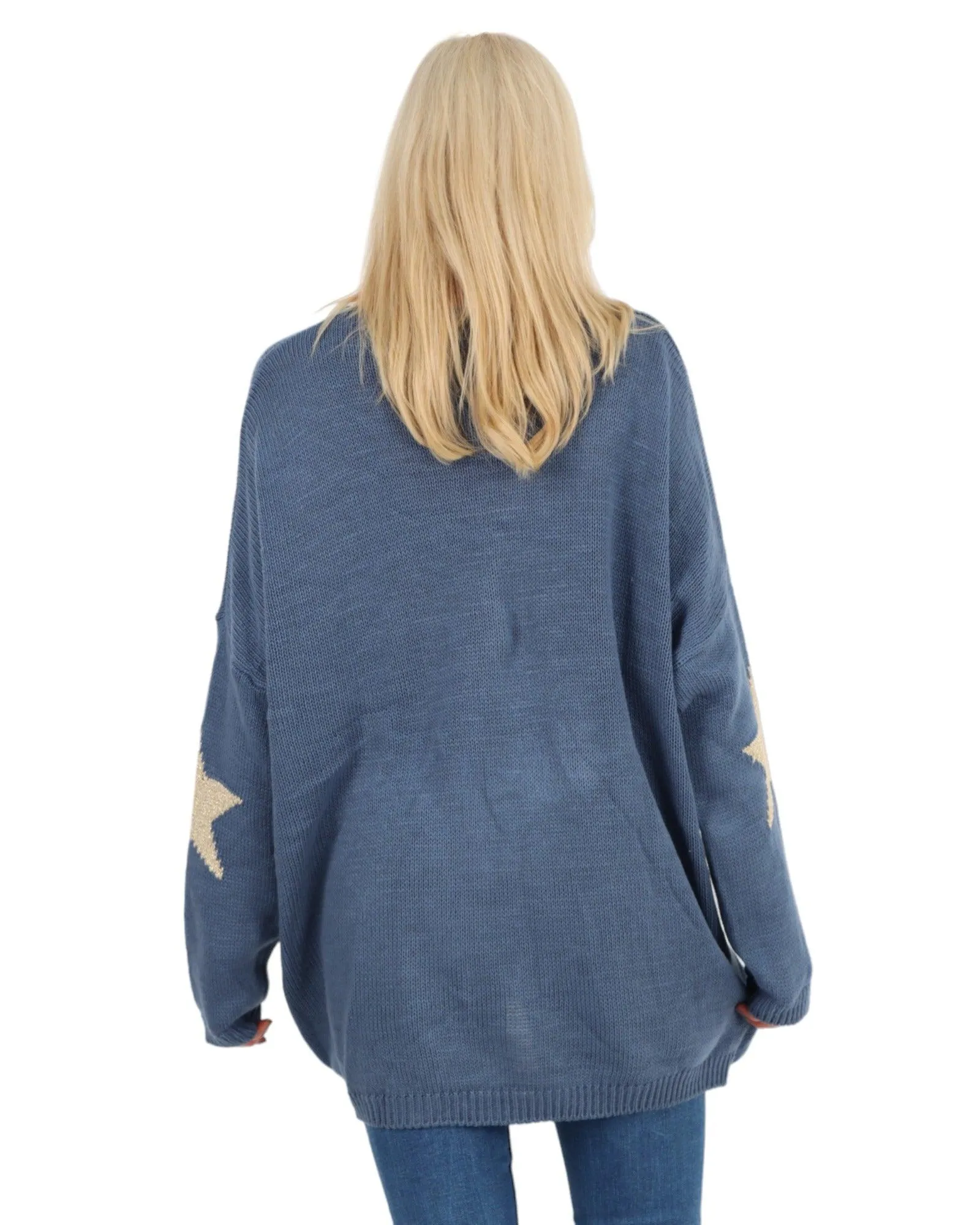 Plus Size Glitter Star Knitted Jumper
