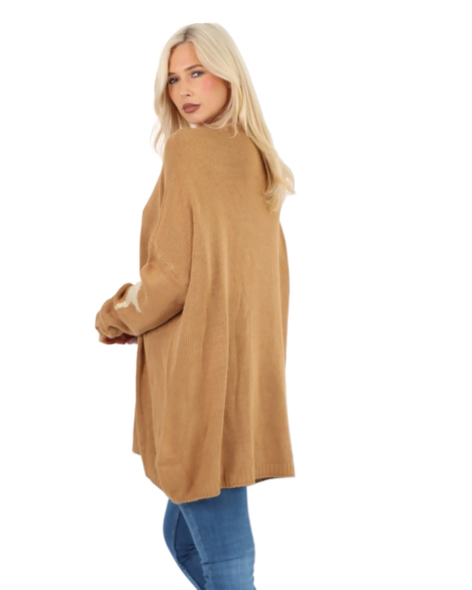 Plus Size Glitter Star Knitted Jumper