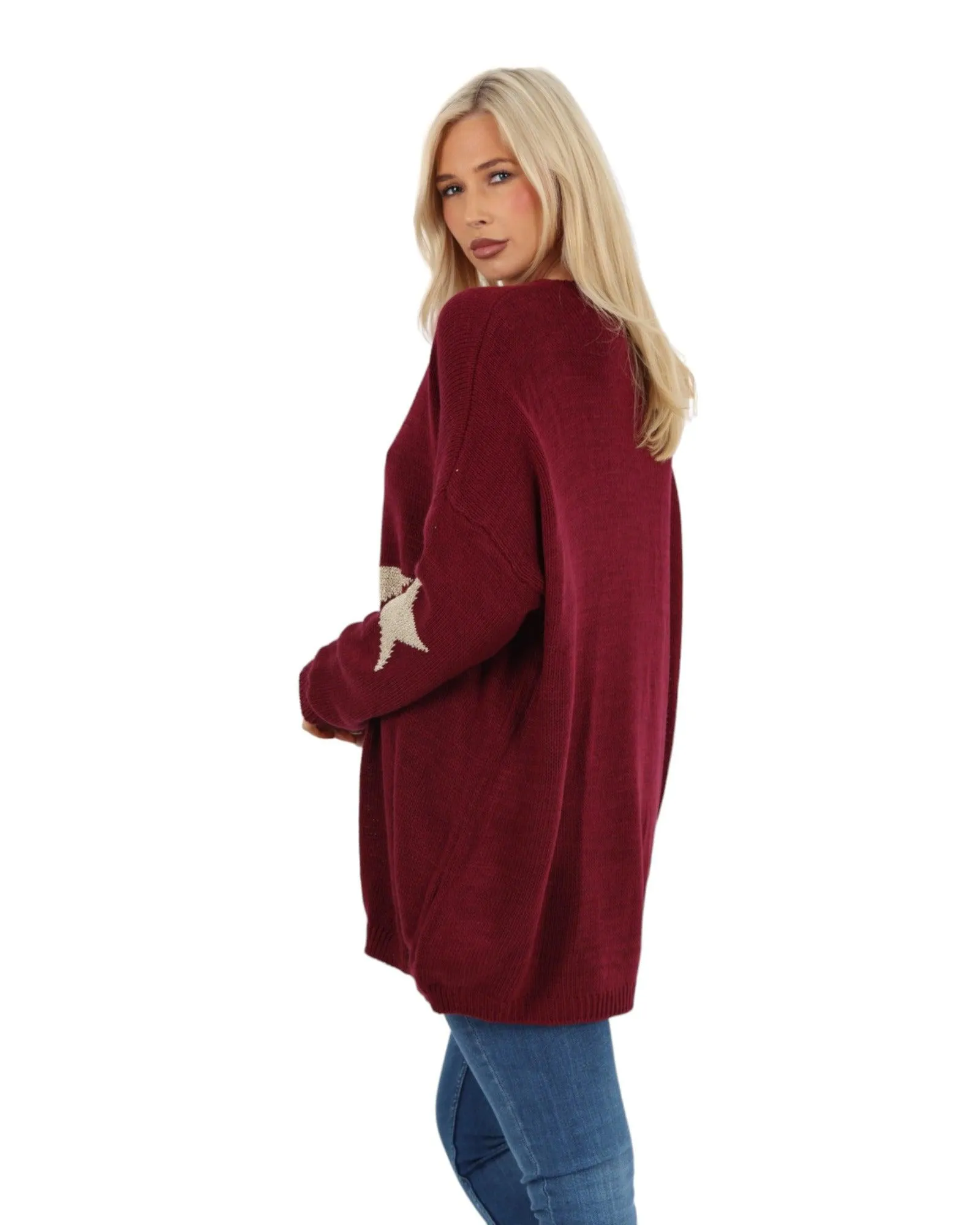 Plus Size Glitter Star Knitted Jumper