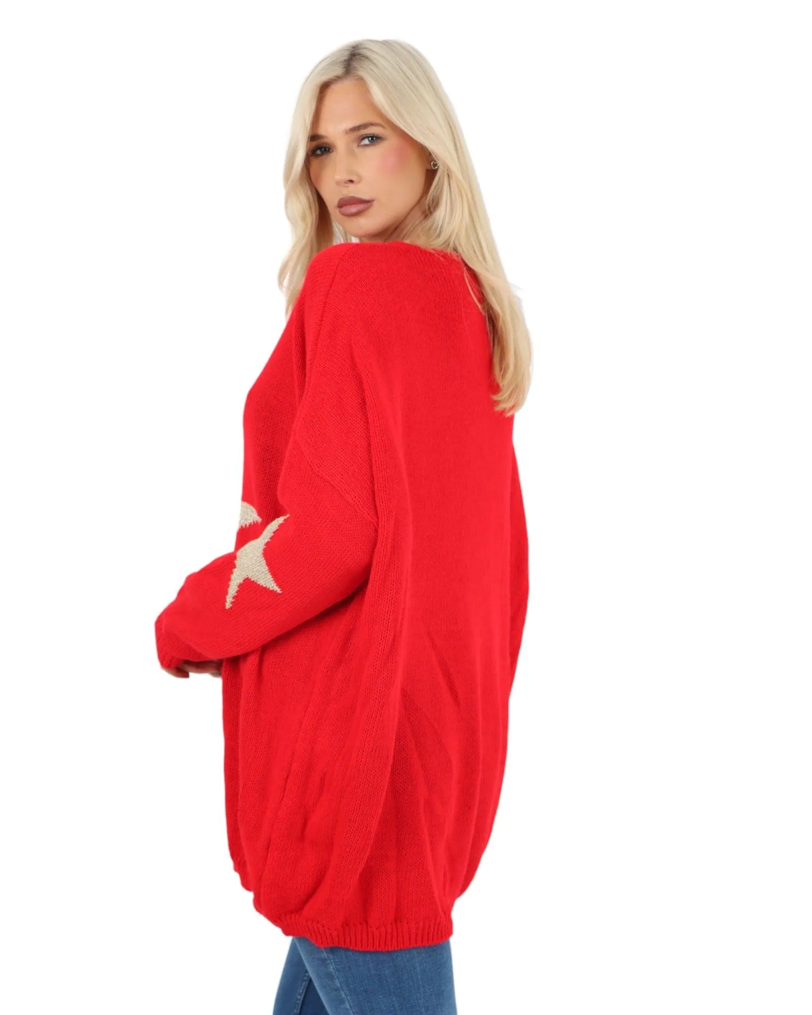 Plus Size Glitter Star Knitted Jumper