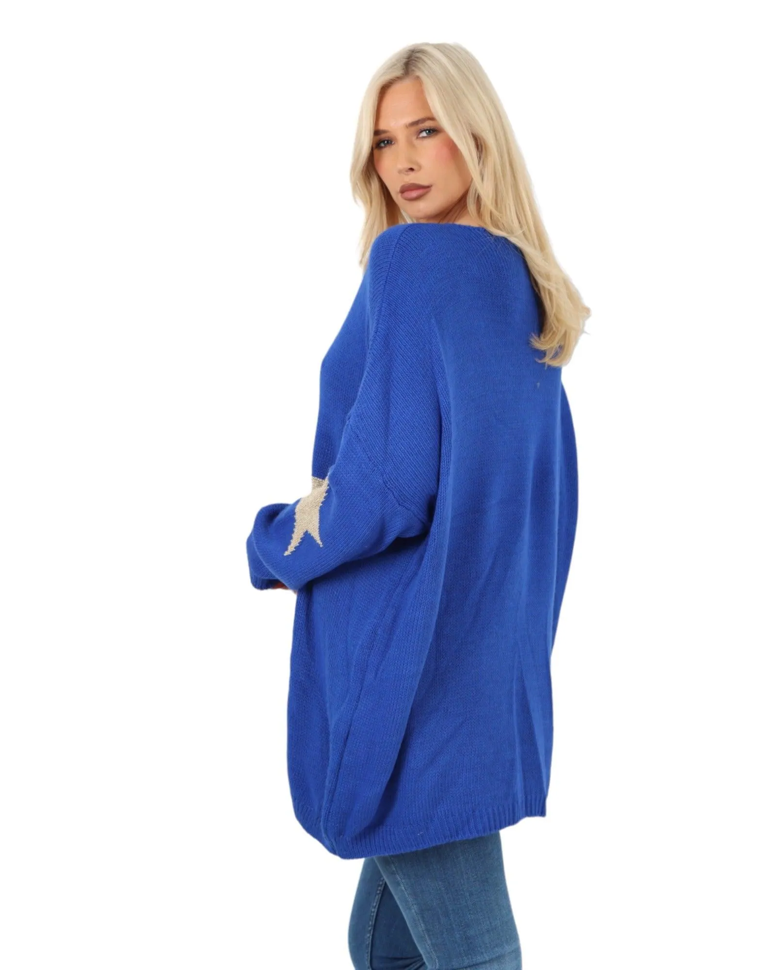 Plus Size Glitter Star Knitted Jumper