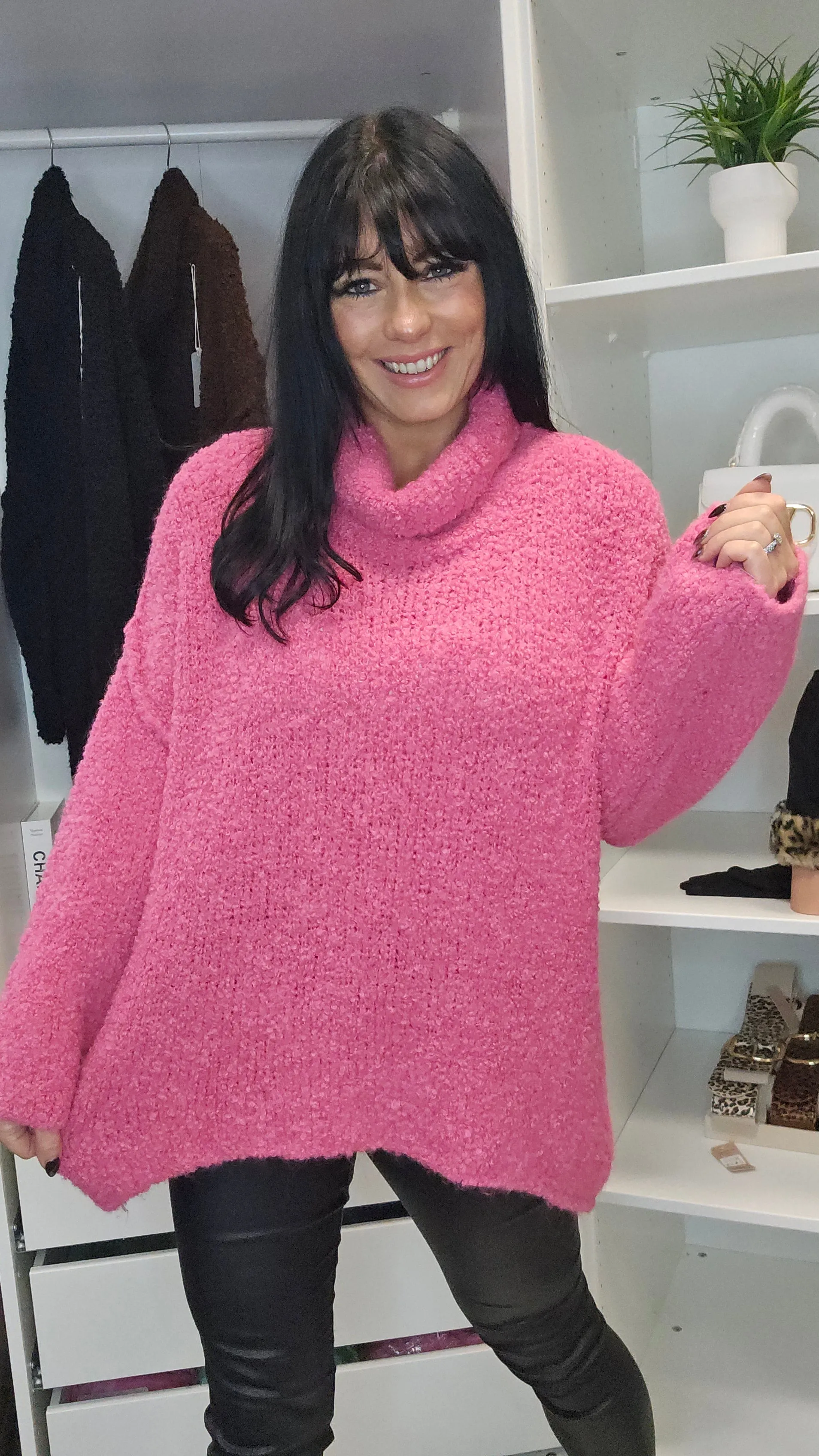 Poppy Popcorn Cowl Neck Jumper (choose your Colour)
