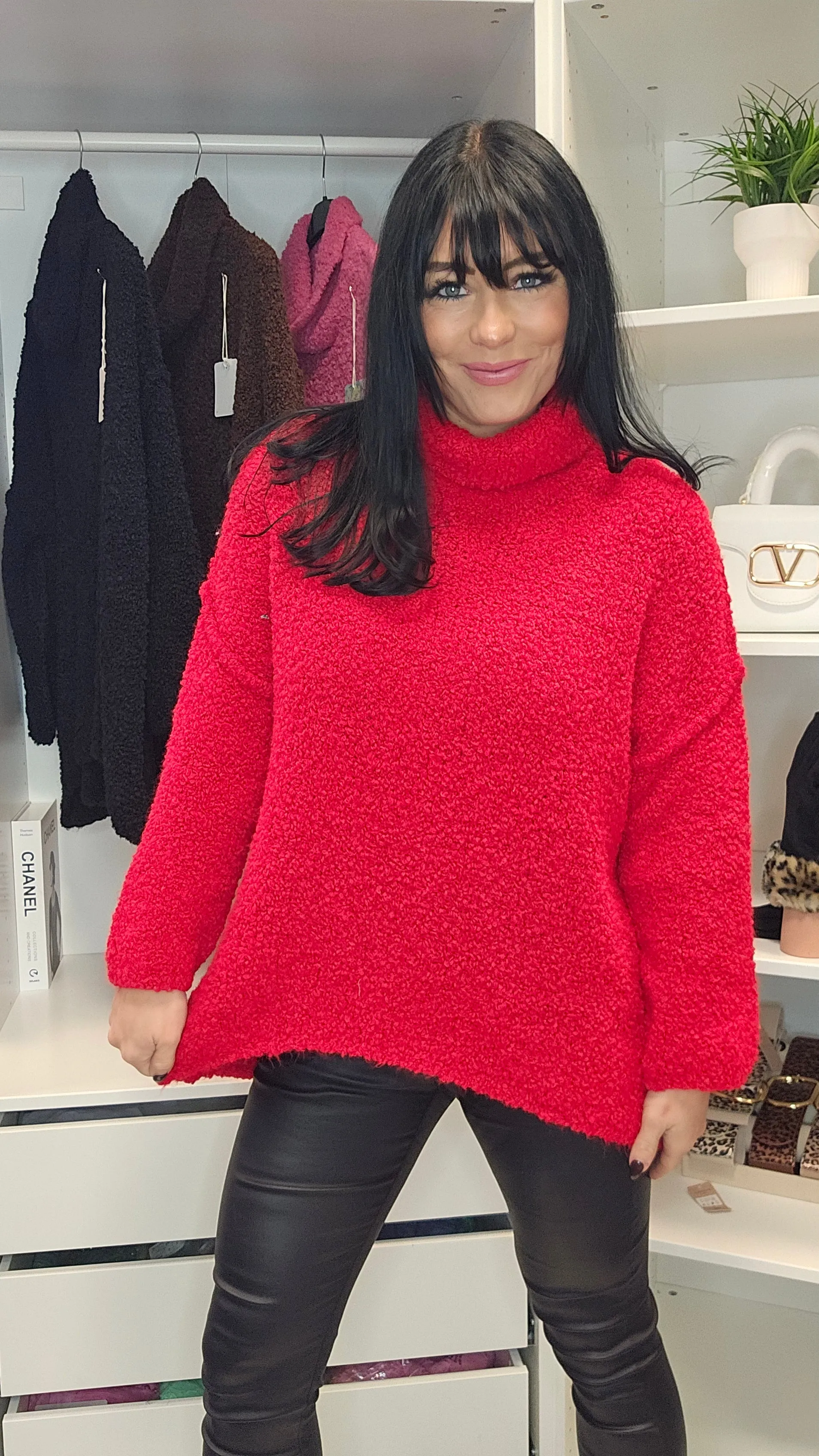 Poppy Popcorn Cowl Neck Jumper (choose your Colour)