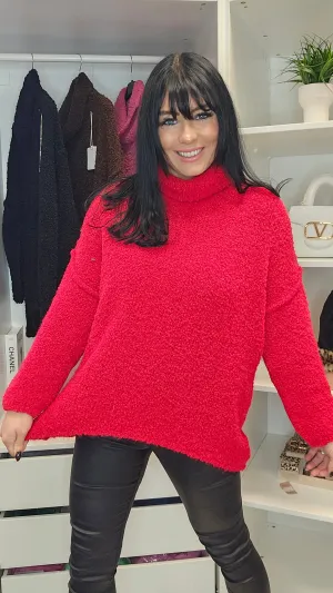 Poppy Popcorn Cowl Neck Jumper (choose your Colour)
