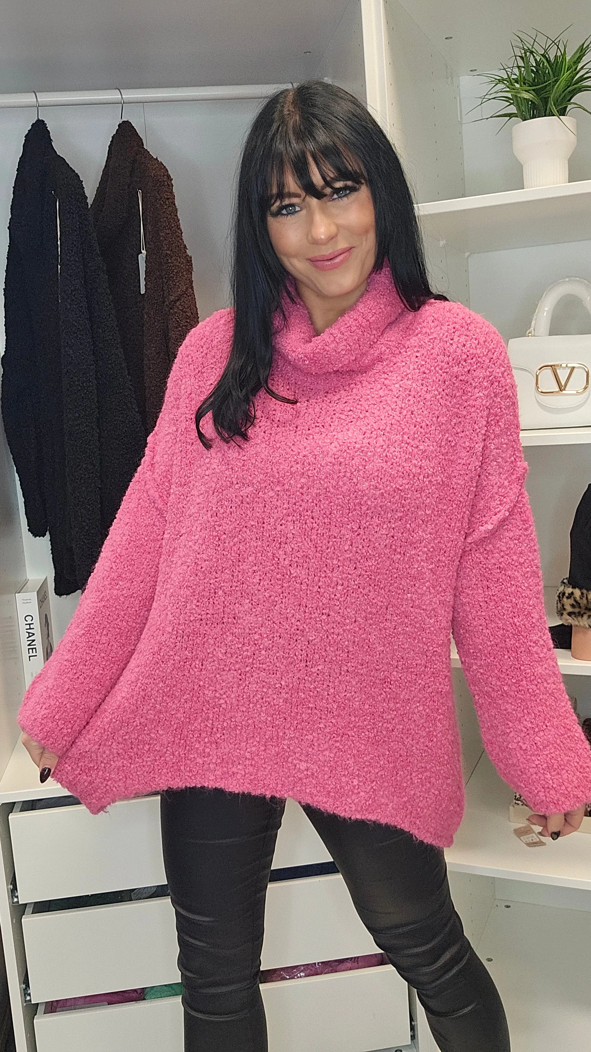 Poppy Popcorn Cowl Neck Jumper (choose your Colour)