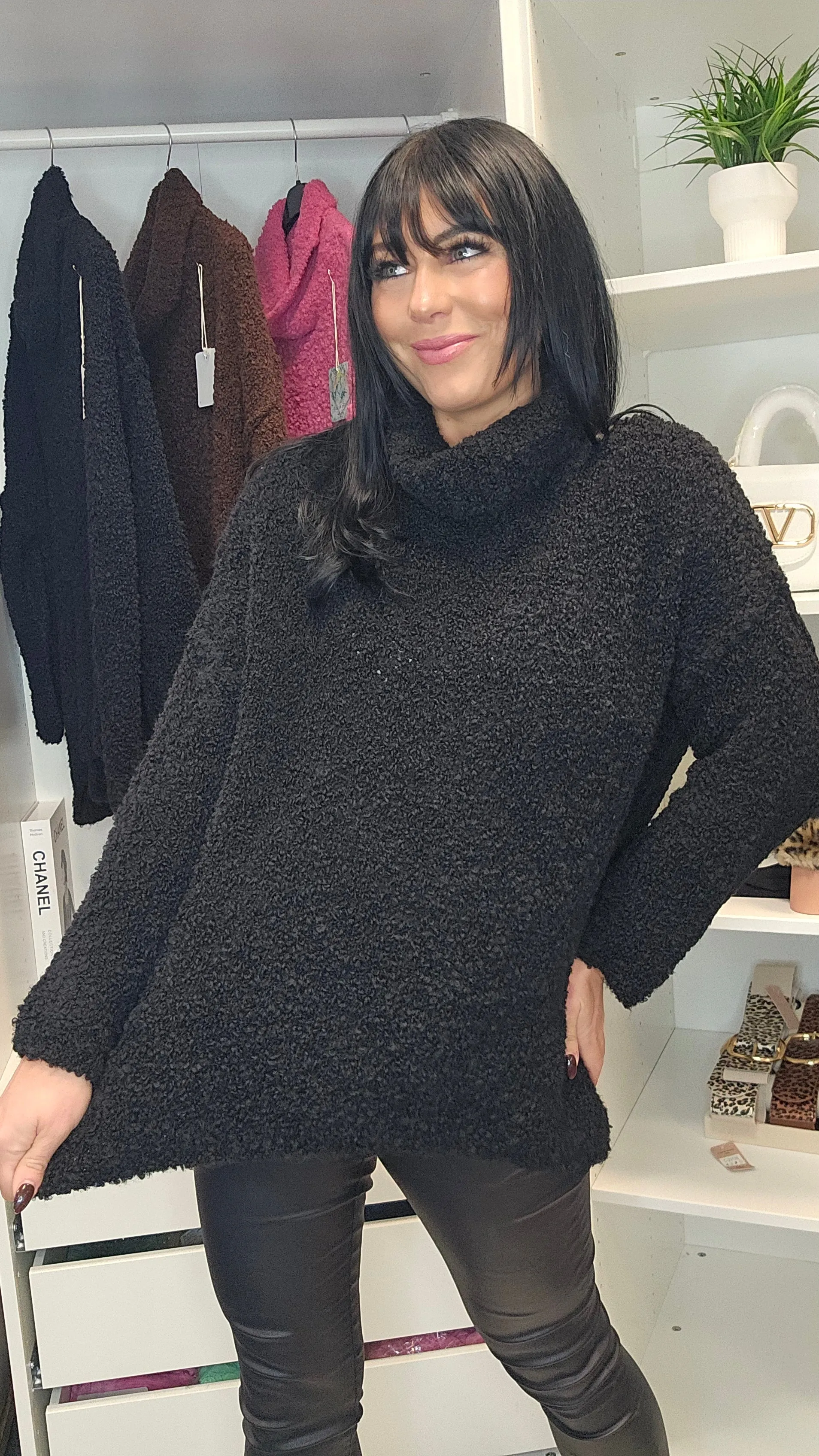 Poppy Popcorn Cowl Neck Jumper (choose your Colour)
