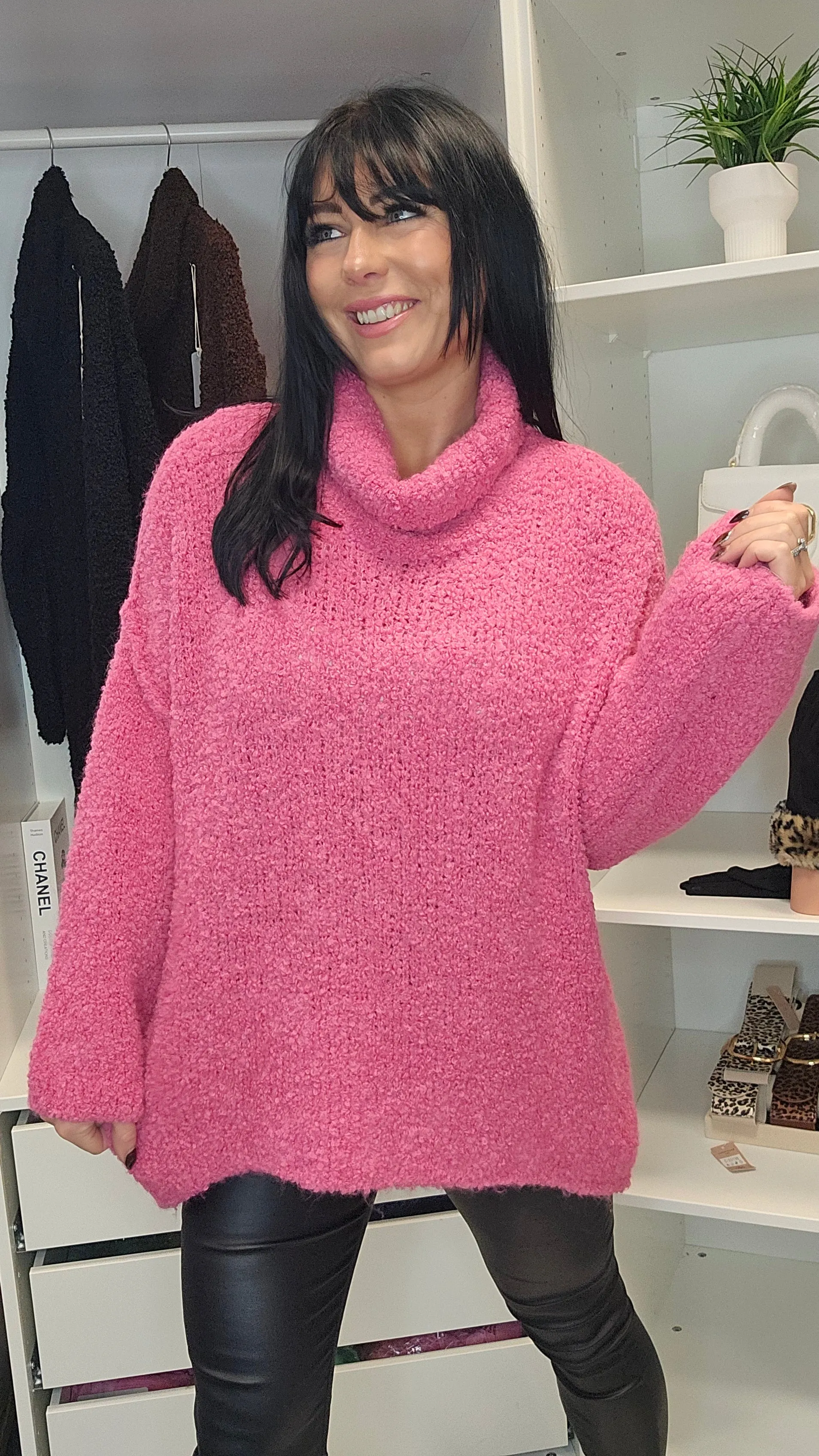 Poppy Popcorn Cowl Neck Jumper (choose your Colour)