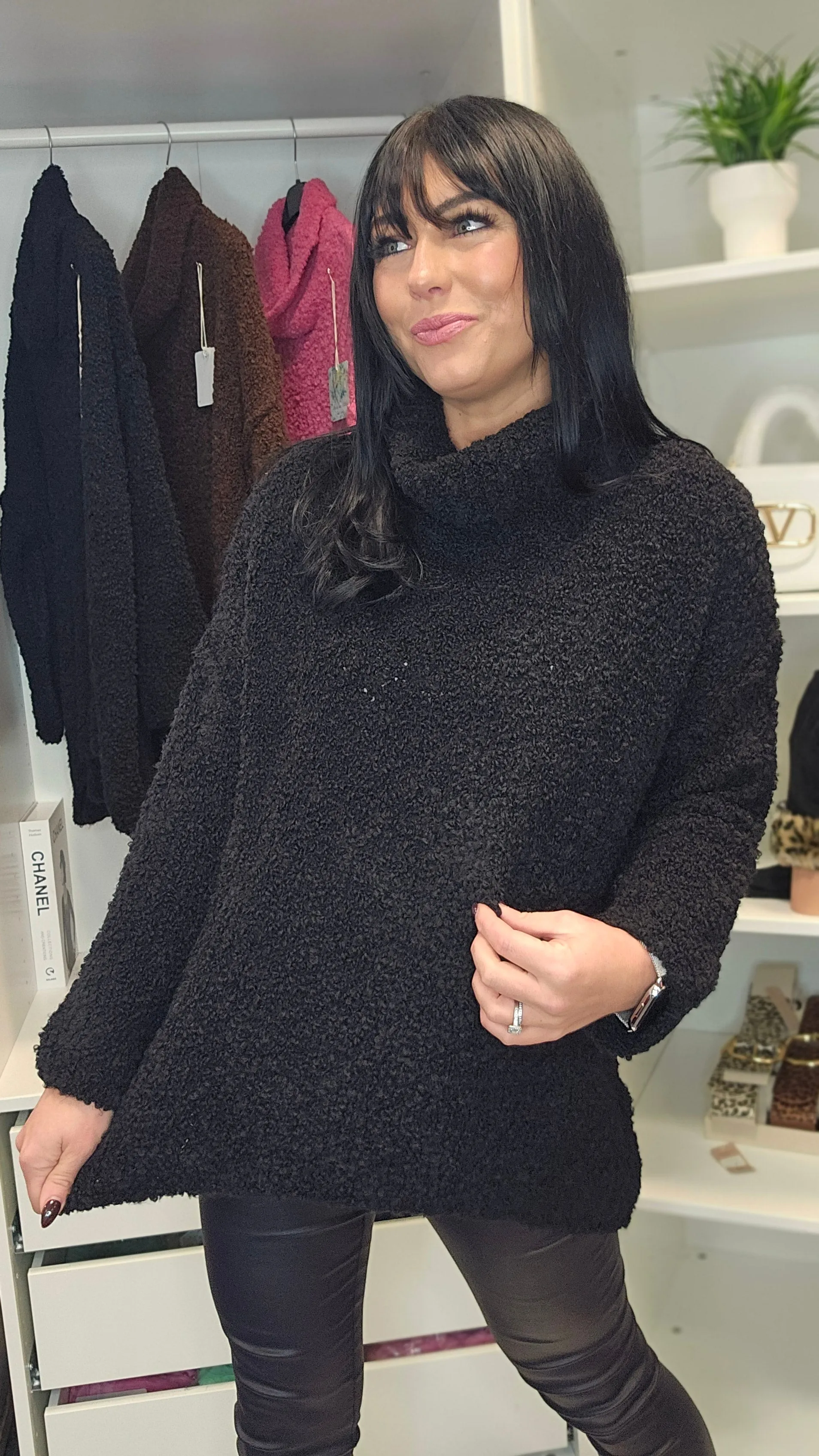 Poppy Popcorn Cowl Neck Jumper (choose your Colour)