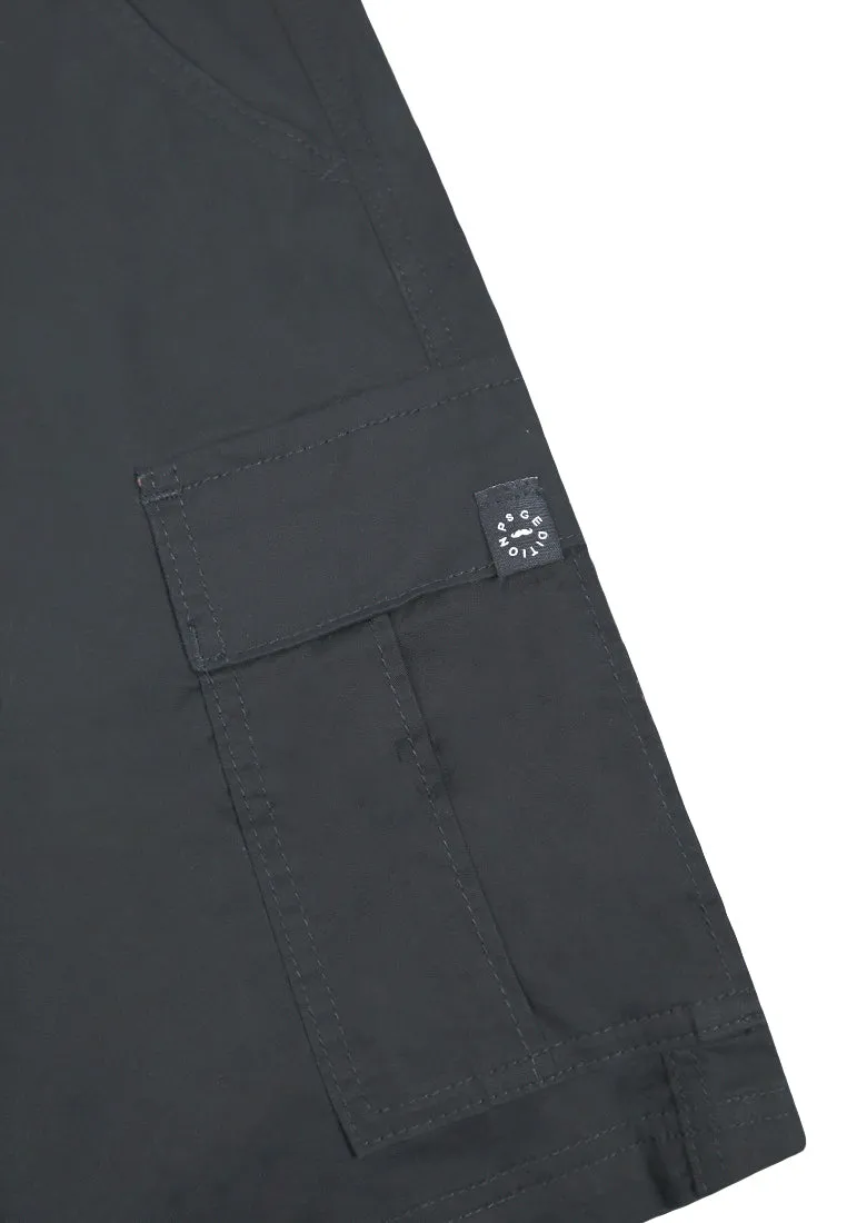 Private Stitch Stylish Cargo Shorts - Black