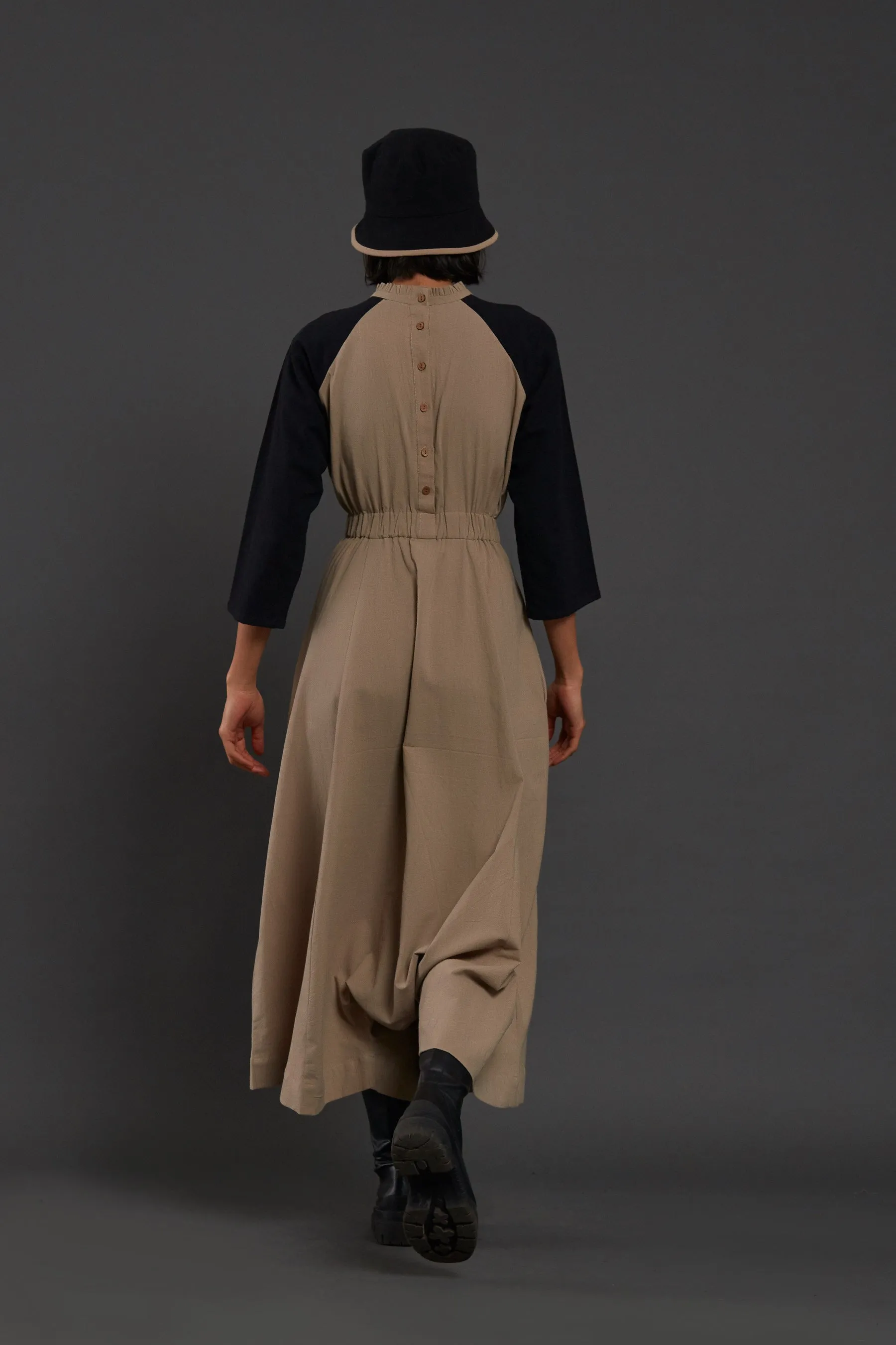 Red & Beige Sphara Jumpsuit